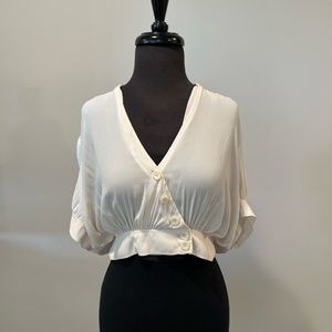 Free People Button Crop Top